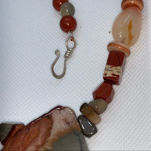 Handcrafted “Sedona” Carnelian Red Jasper & 925 Necklace & Earring Set - Picture 4 of 13